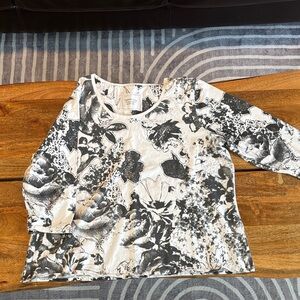 Coldwater Creek Monochrome Floral Top